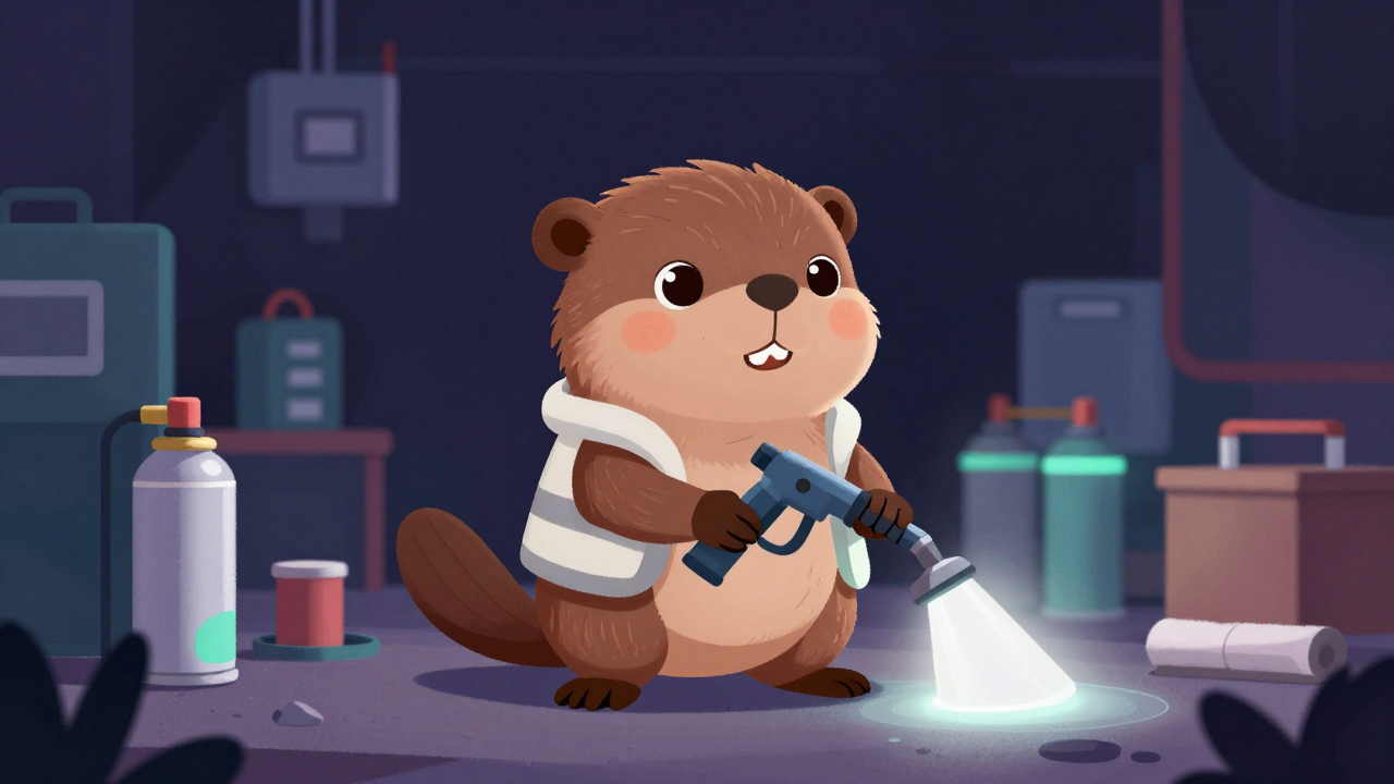 분사단열원 직업 종사자가 업무를 수행하는 모습