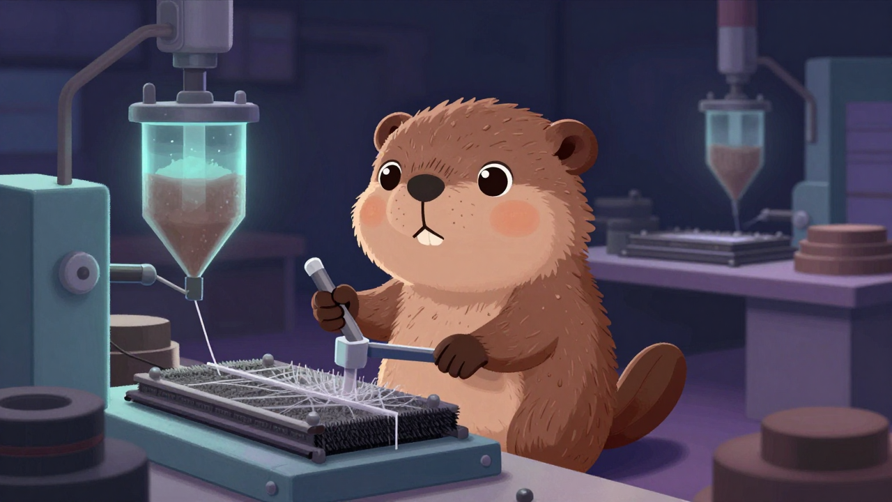 브레이크라이닝공정원 직업 종사자가 업무를 수행하는 모습