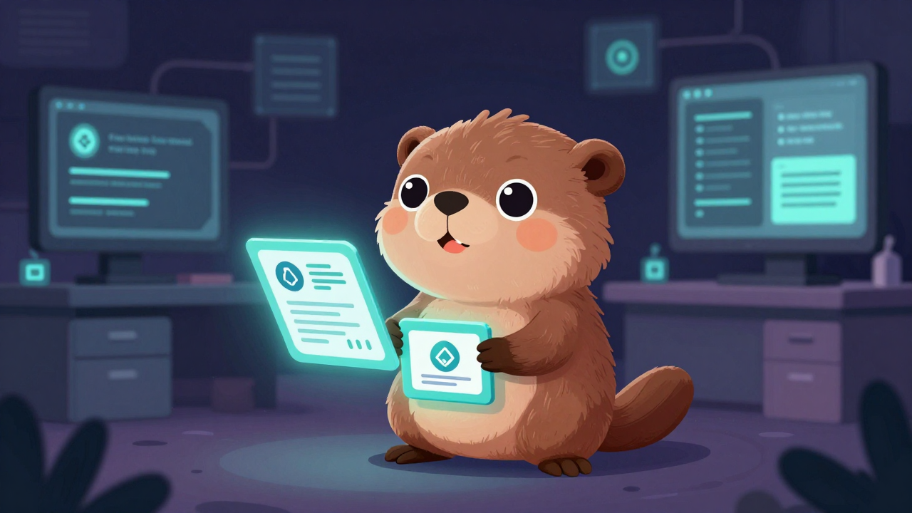 블록체인개발자 직업 종사자가 업무를 수행하는 모습