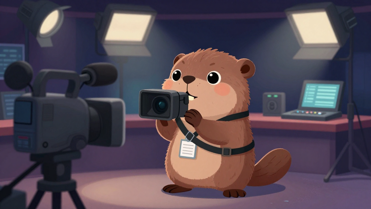 비디오저널리스트(VJ) 직업 종사자가 업무를 수행하는 모습