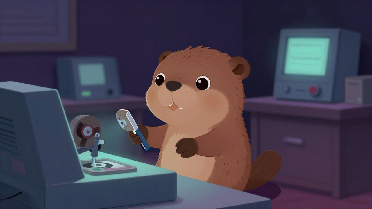 비디오테이프검사원 직업 종사자가 업무를 수행하는 모습