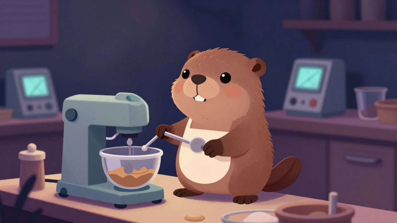 비스킷배합기조작원 직업 종사자가 업무를 수행하는 모습