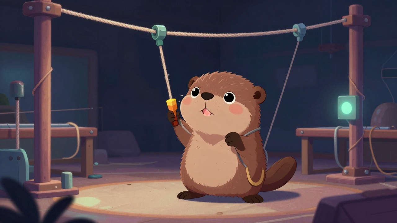 빔걸이원 직업 종사자가 업무를 수행하는 모습