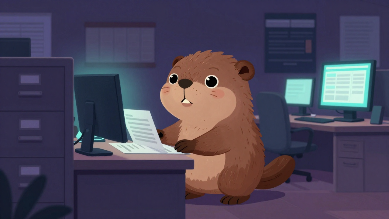 사무보조원 직업 종사자가 업무를 수행하는 모습