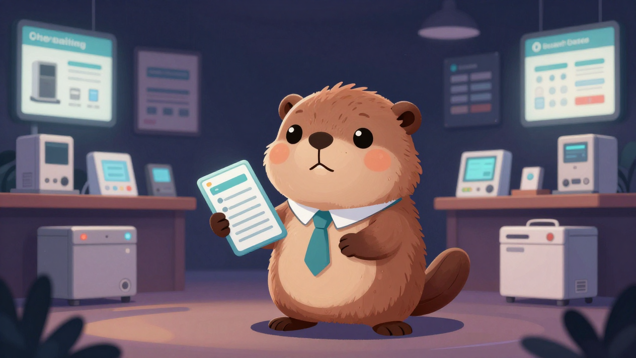 사무용기기기술영업원 직업 종사자가 업무를 수행하는 모습