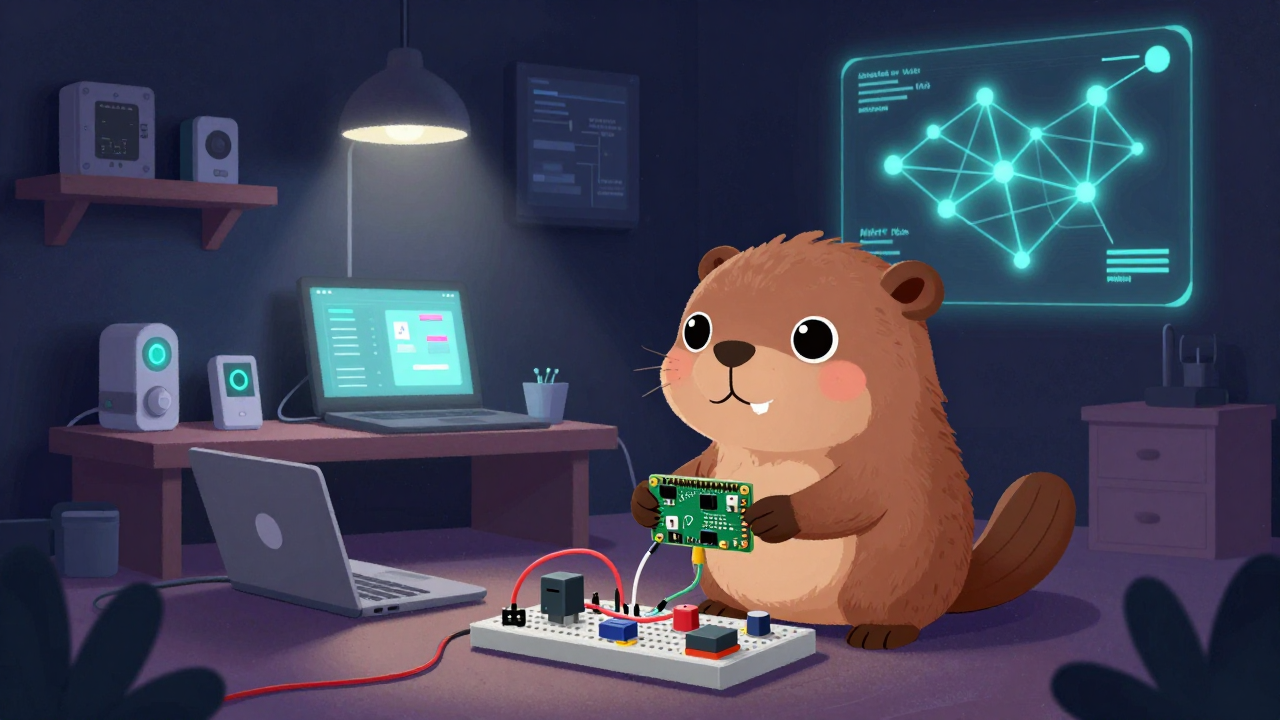 사물 인터넷 전문가 직업 종사자가 업무를 수행하는 모습