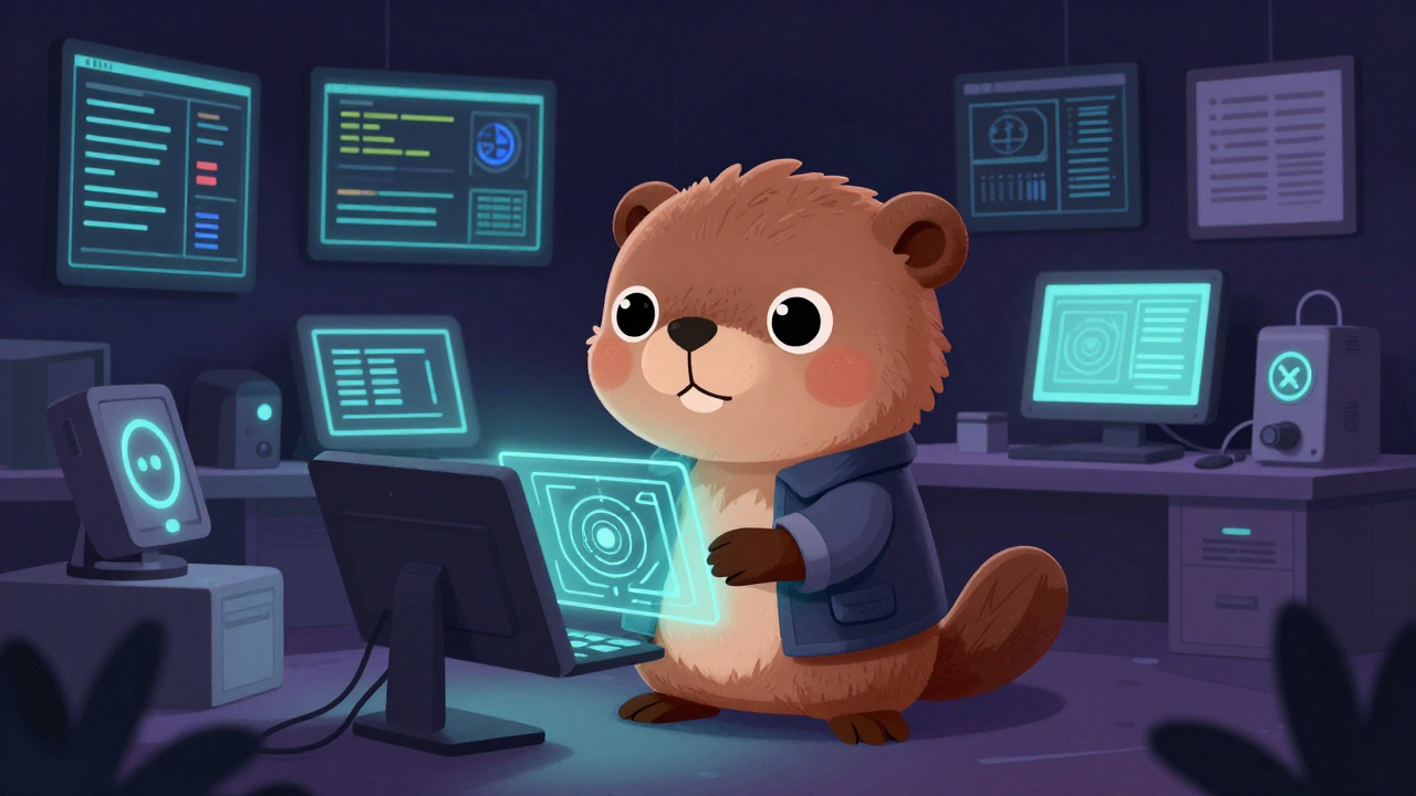 사이버수사요원 직업 종사자가 업무를 수행하는 모습