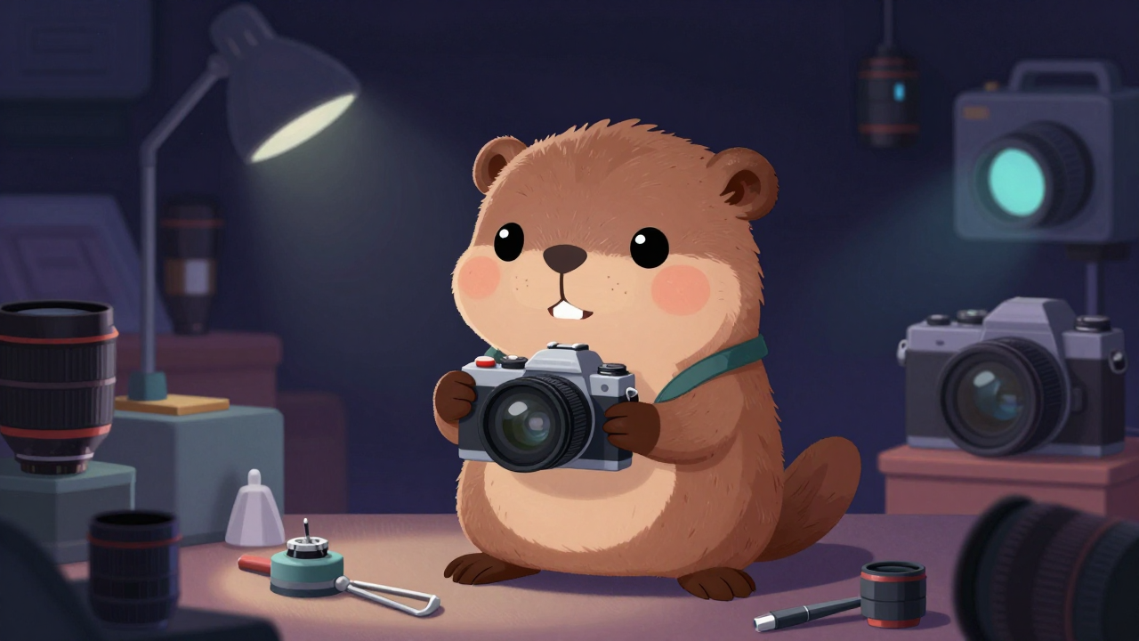 사진기수리원 직업 종사자가 업무를 수행하는 모습