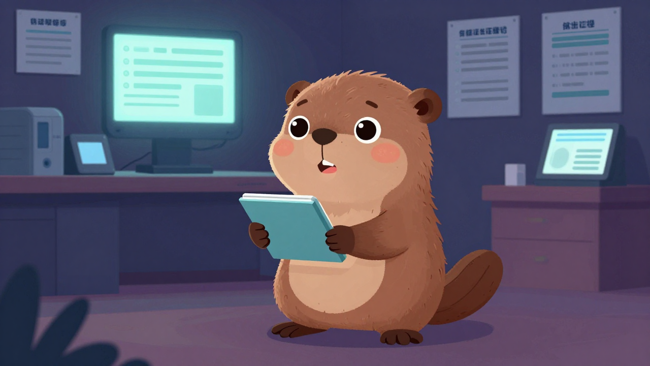 사회보장보험가입자관리원 직업 종사자가 업무를 수행하는 모습