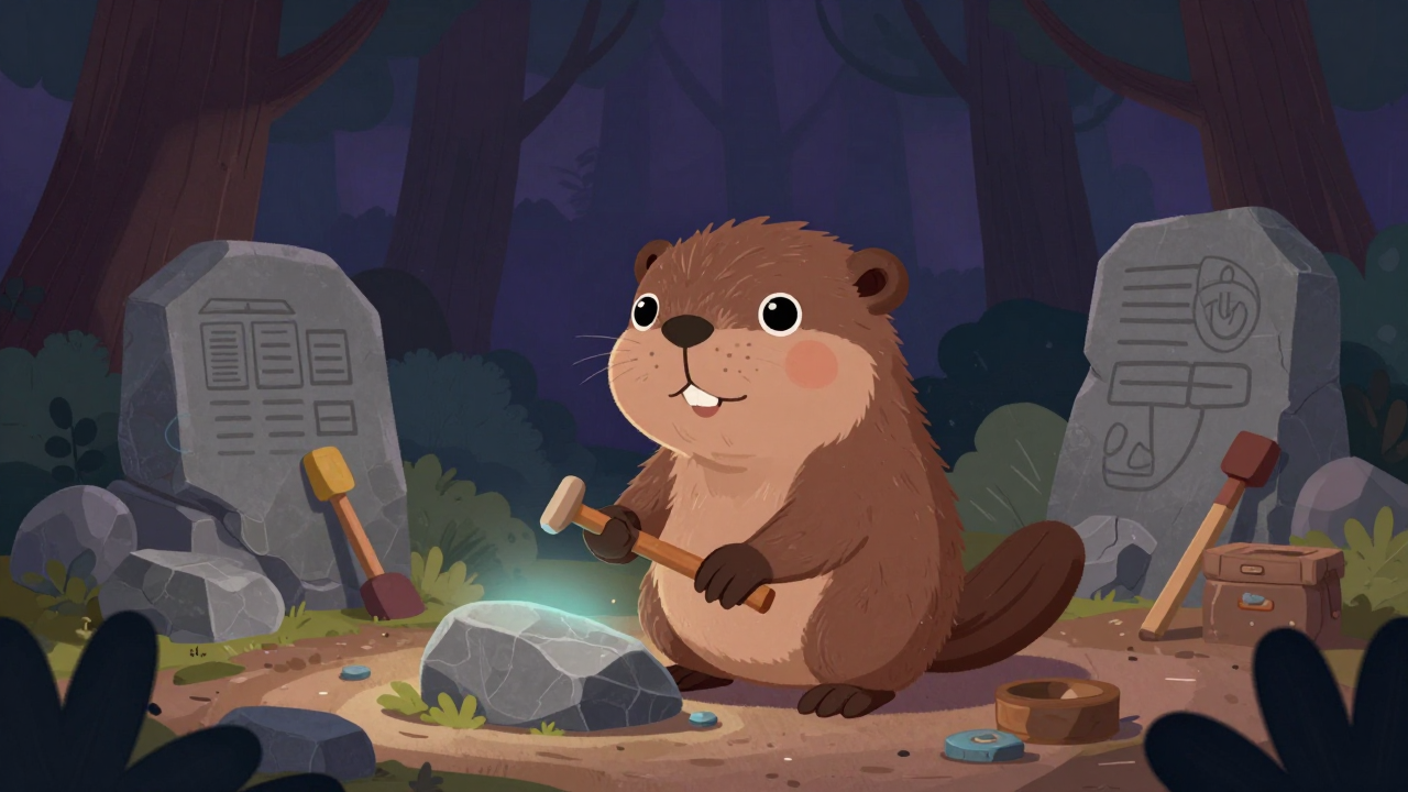 산림석공 직업 종사자가 업무를 수행하는 모습