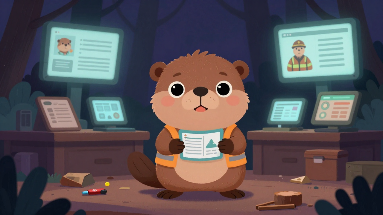 산림작업반장 직업 종사자가 업무를 수행하는 모습