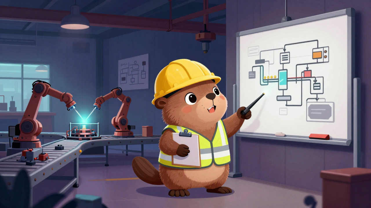 산업공학기술자 직업 종사자가 업무를 수행하는 모습