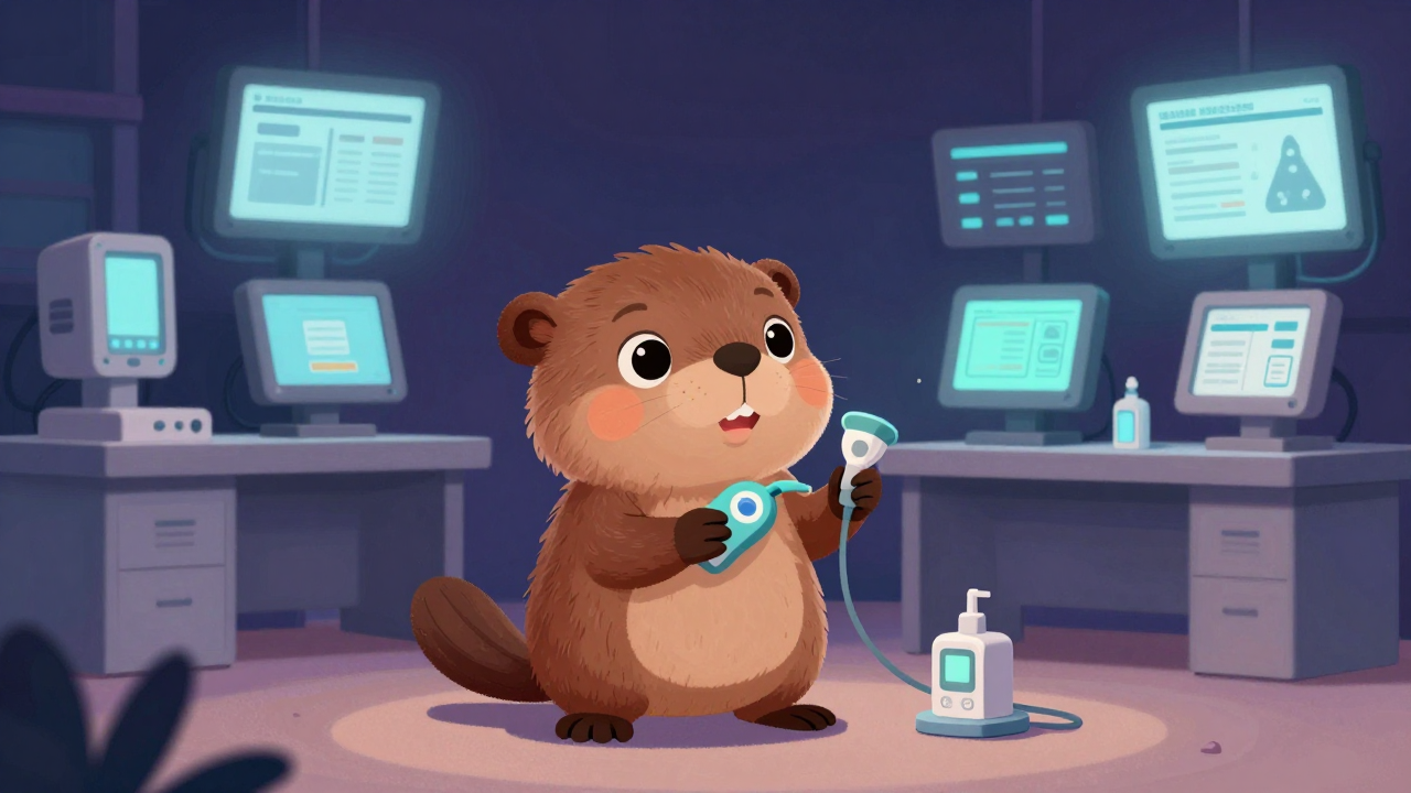 산업보건관리원 직업 종사자가 업무를 수행하는 모습