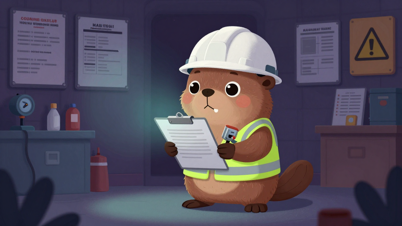 산업안전관리원 직업 종사자가 업무를 수행하는 모습