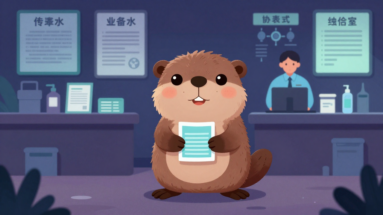 산업폐수영업사무원 직업 종사자가 업무를 수행하는 모습