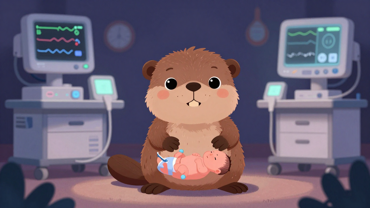 산후조리원신생아관리사 직업 종사자가 업무를 수행하는 모습