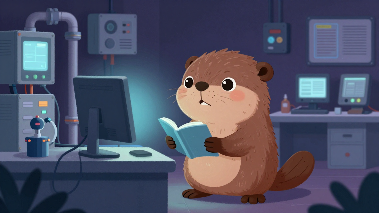 상수도관망시설운영관리사 직업 종사자가 업무를 수행하는 모습