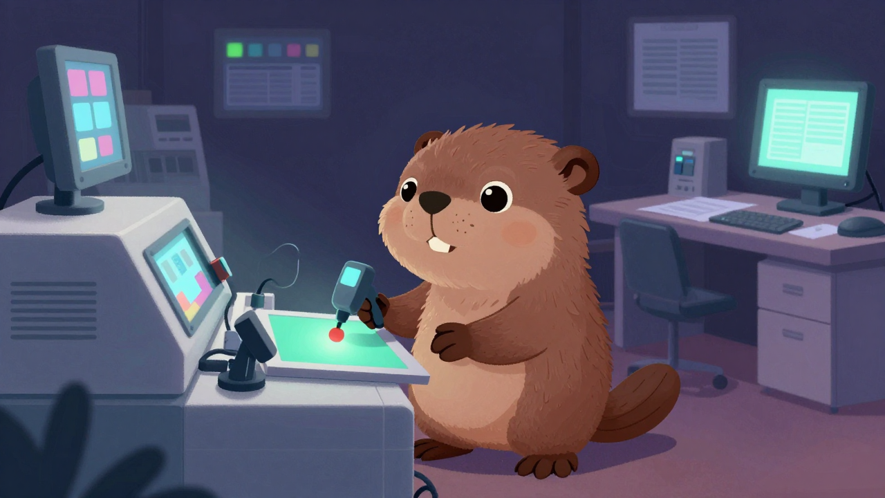 색박기조작원 직업 종사자가 업무를 수행하는 모습