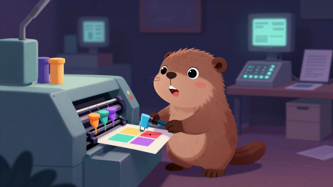 색부기조작원 직업 종사자가 업무를 수행하는 모습