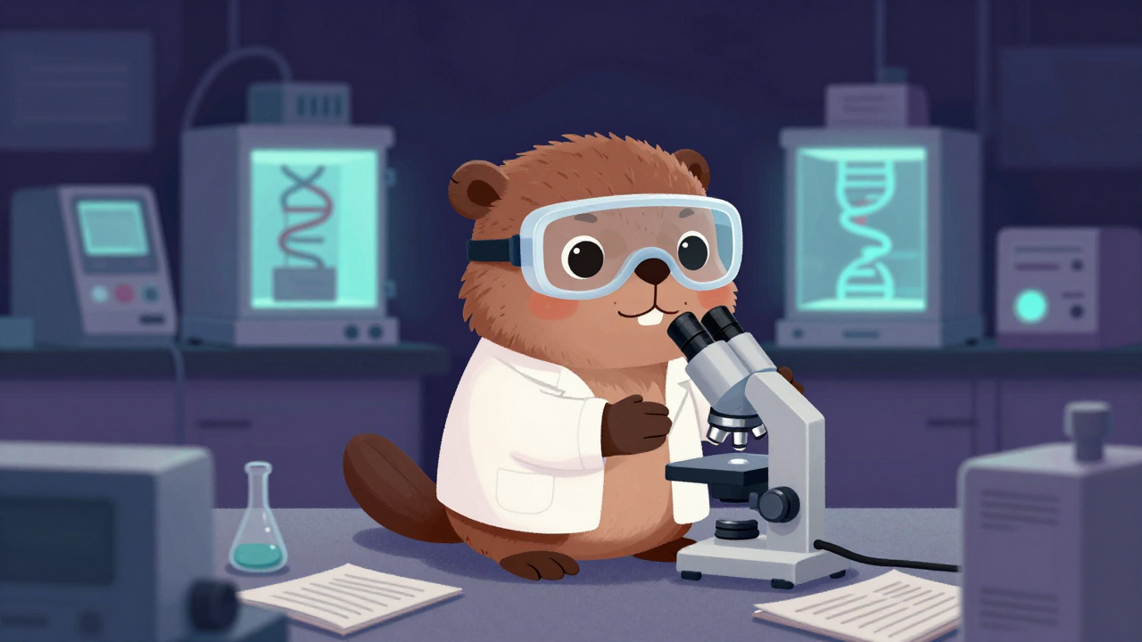 생물공학연구원 직업 종사자가 업무를 수행하는 모습