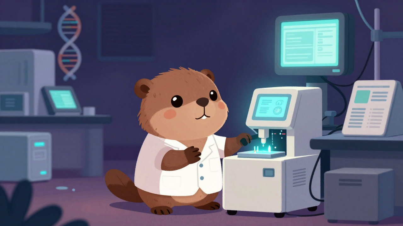 생물분자유전연구원 직업 종사자가 업무를 수행하는 모습