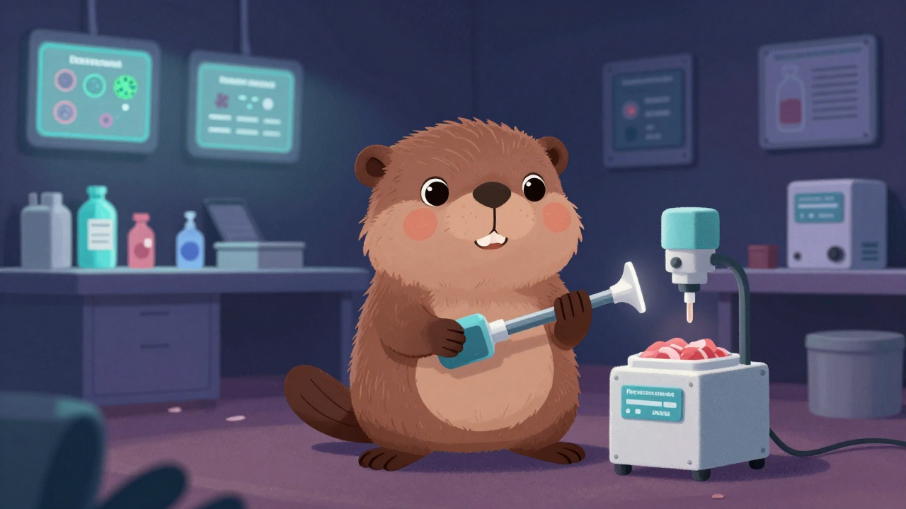 생육살균원 직업 종사자가 업무를 수행하는 모습