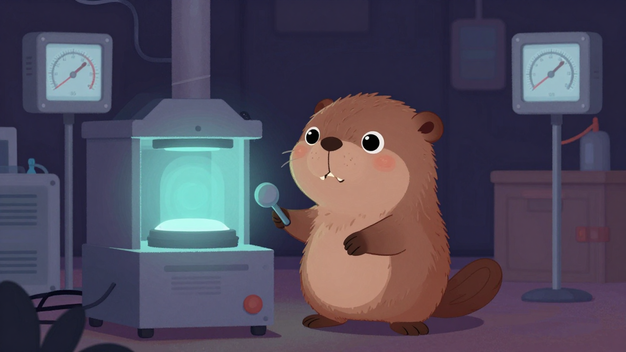 서냉로조작원 직업 종사자가 업무를 수행하는 모습