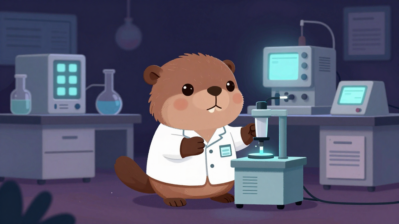 석유화학물질분석원 직업 종사자가 업무를 수행하는 모습