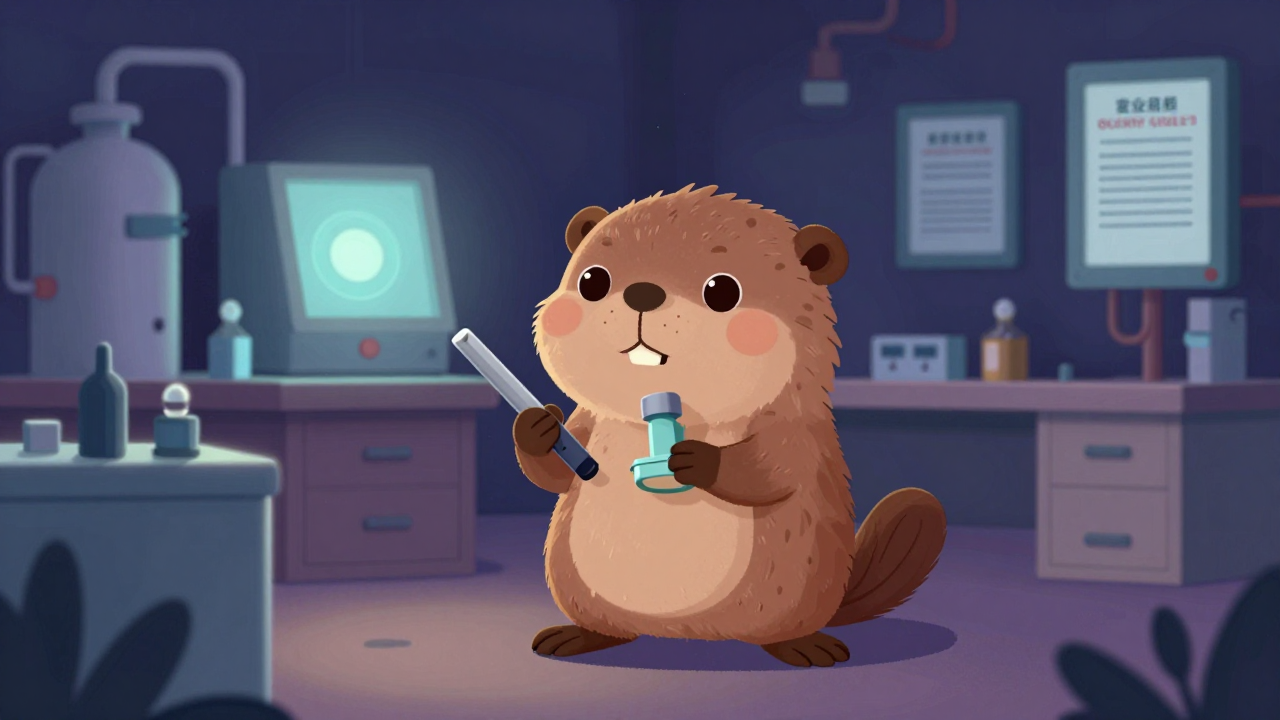 석유화학품질검사원 직업 종사자가 업무를 수행하는 모습