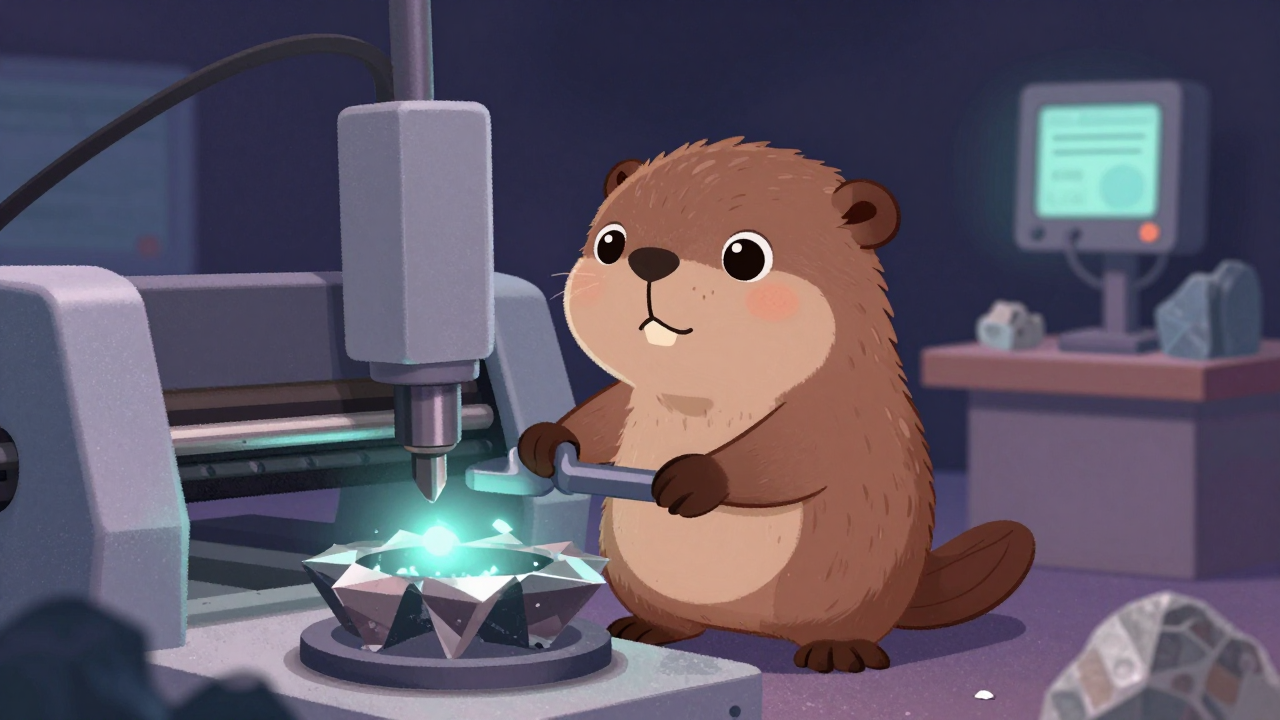 석재재단기조작원 직업 종사자가 업무를 수행하는 모습