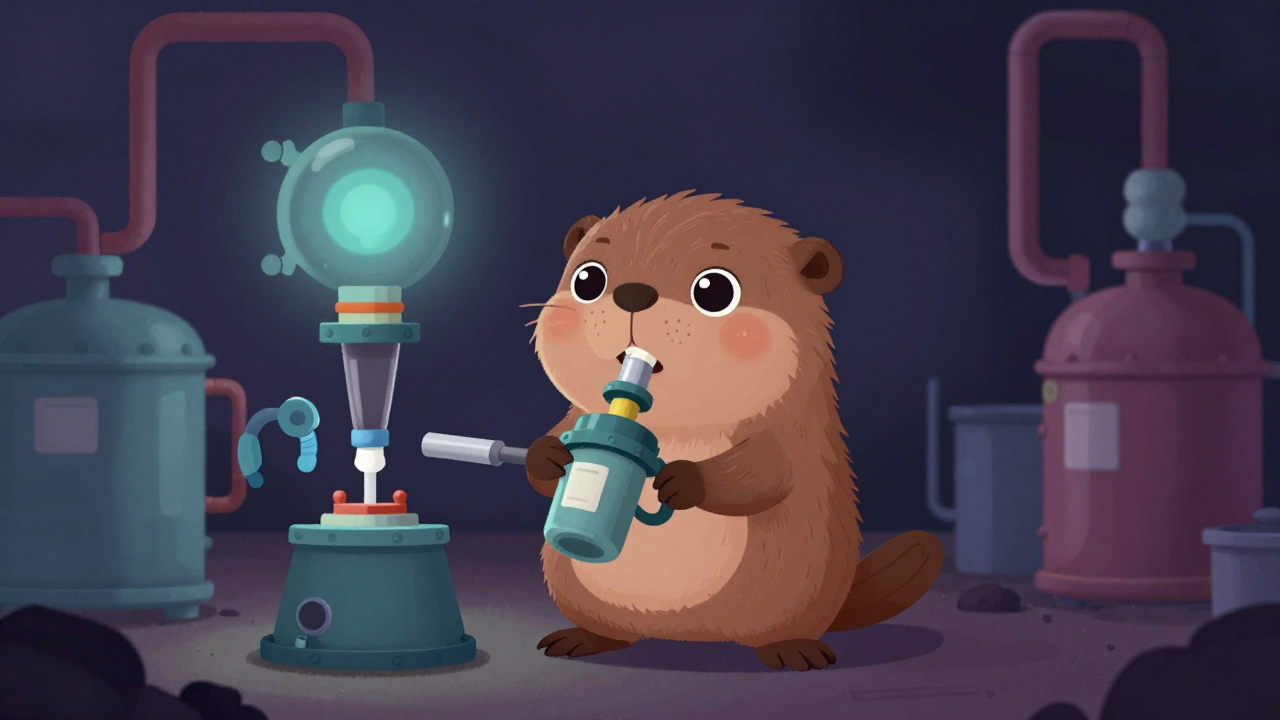 석탄가스정제원 직업 종사자가 업무를 수행하는 모습