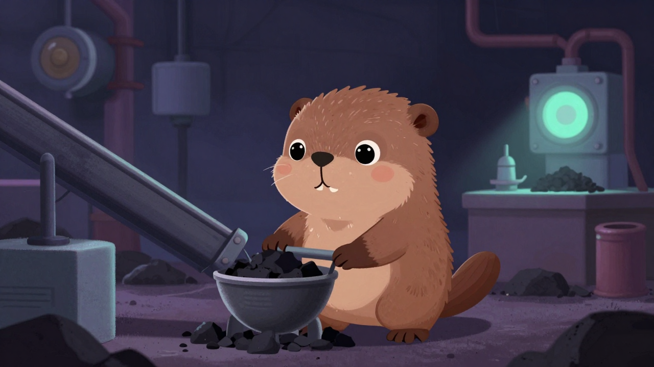 석탄혼합원 직업 종사자가 업무를 수행하는 모습