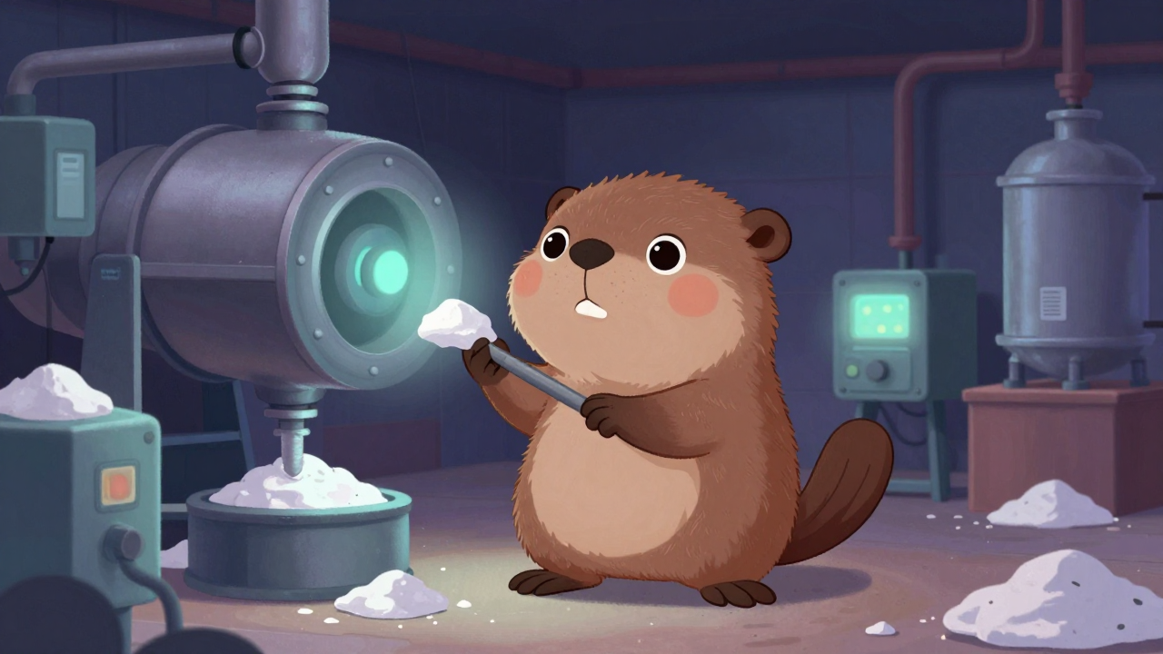 석회소성원 직업 종사자가 업무를 수행하는 모습