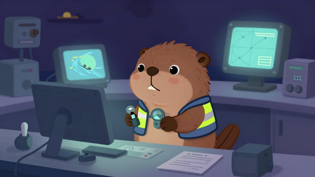 선박교통관제사 직업 종사자가 업무를 수행하는 모습