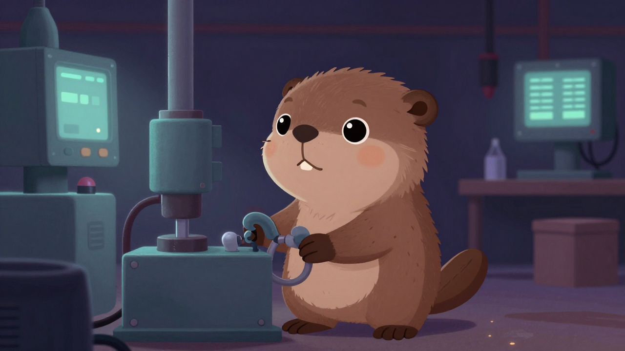 선박기계설치원 직업 종사자가 업무를 수행하는 모습