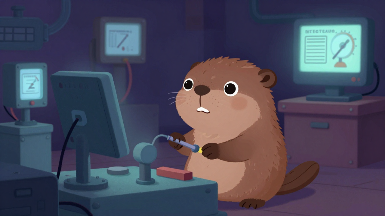 선박기계시운전원 직업 종사자가 업무를 수행하는 모습