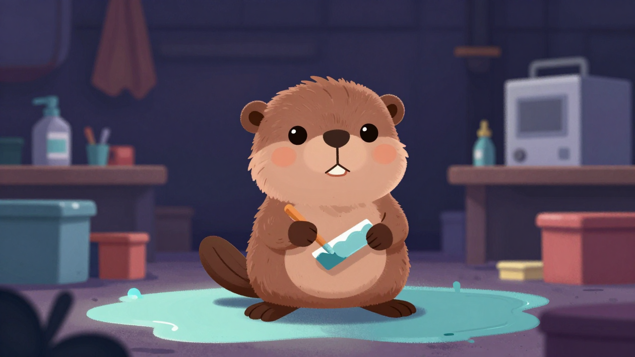 선박도장공 직업 종사자가 업무를 수행하는 모습