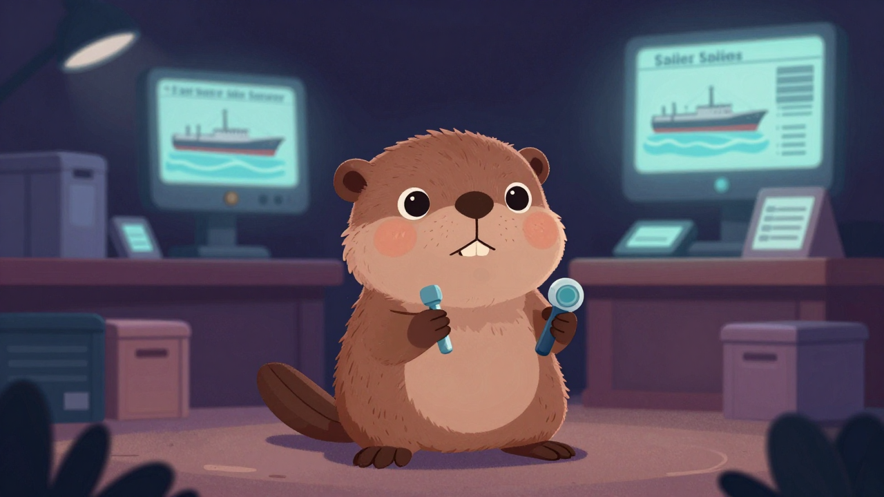 선박매매중개인 직업 종사자가 업무를 수행하는 모습