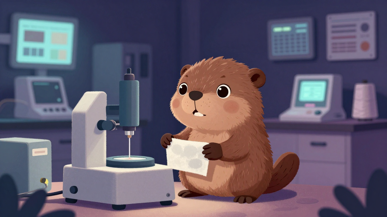 섬유소재개발시험원 직업 종사자가 업무를 수행하는 모습