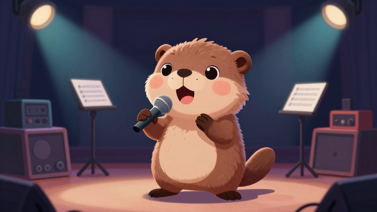 성악가 직업 종사자가 업무를 수행하는 모습