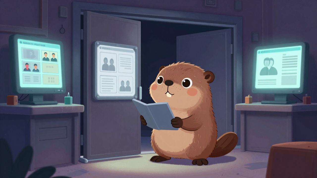 셔터설치반장 직업 종사자가 업무를 수행하는 모습