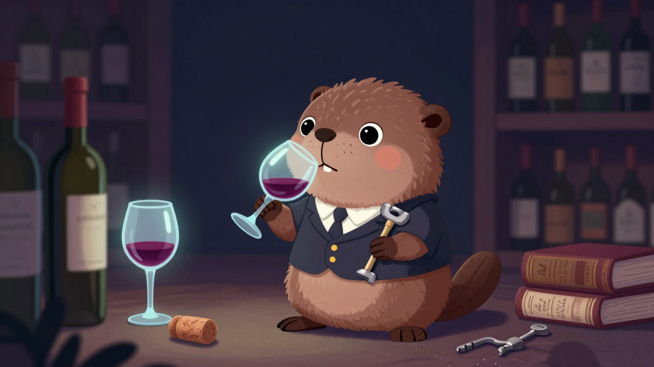 소믈리에 직업 종사자가 업무를 수행하는 모습