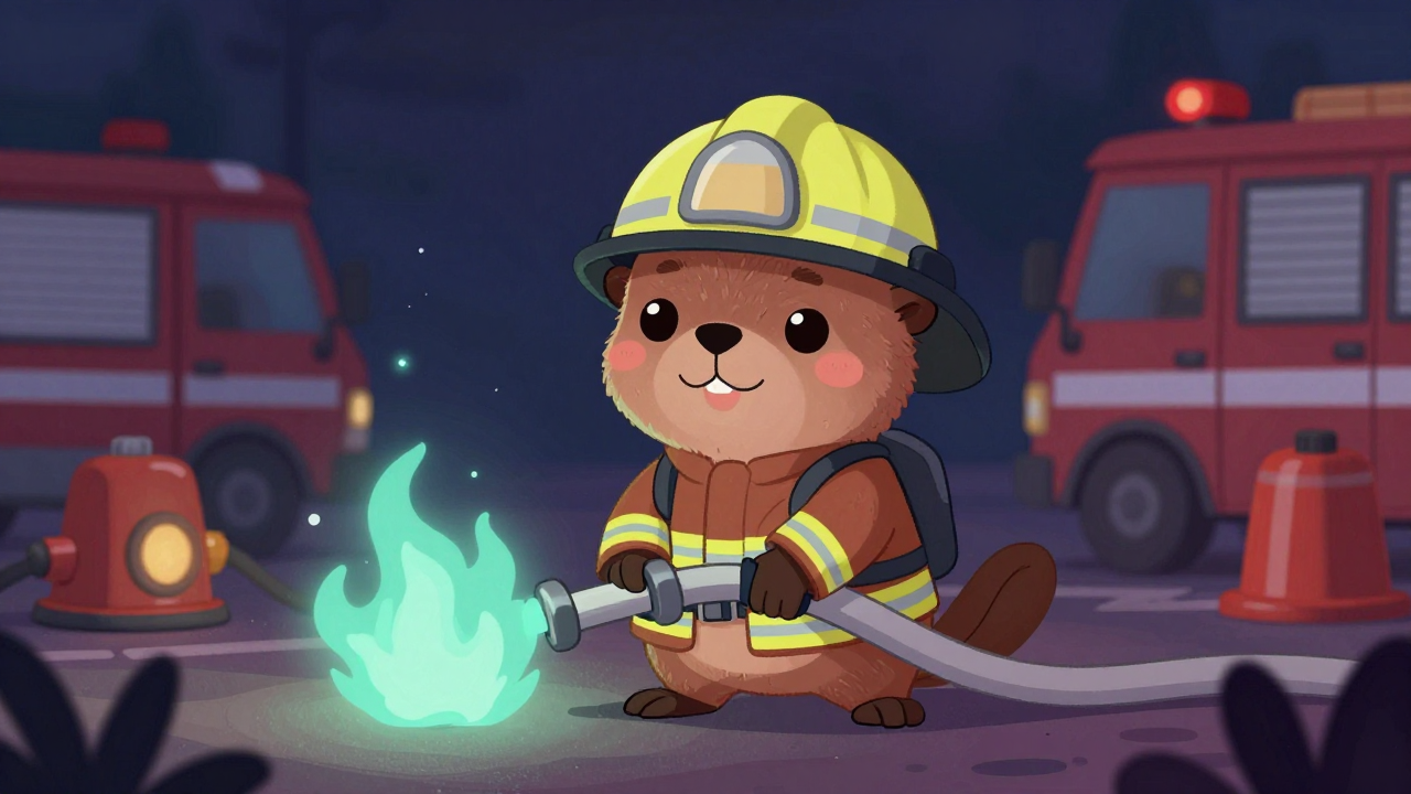 소방관 직업 종사자가 업무를 수행하는 모습