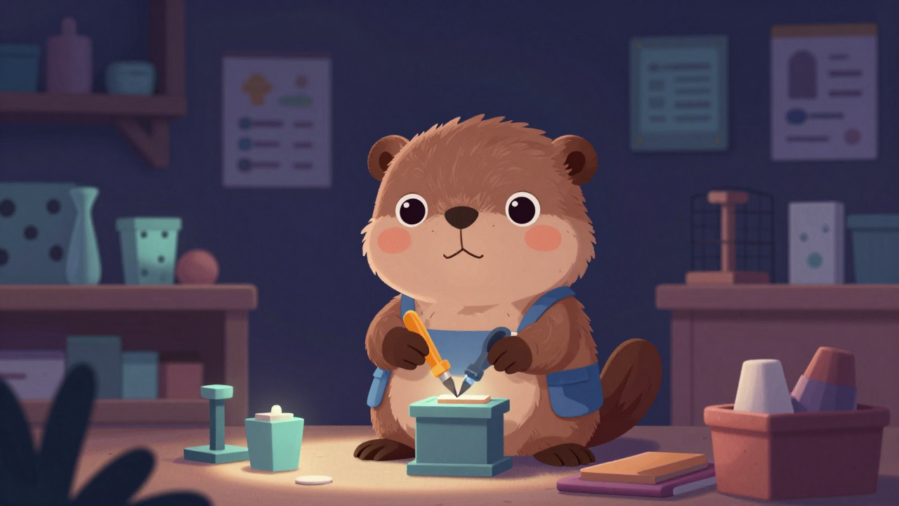 소품제작원 직업 종사자가 업무를 수행하는 모습