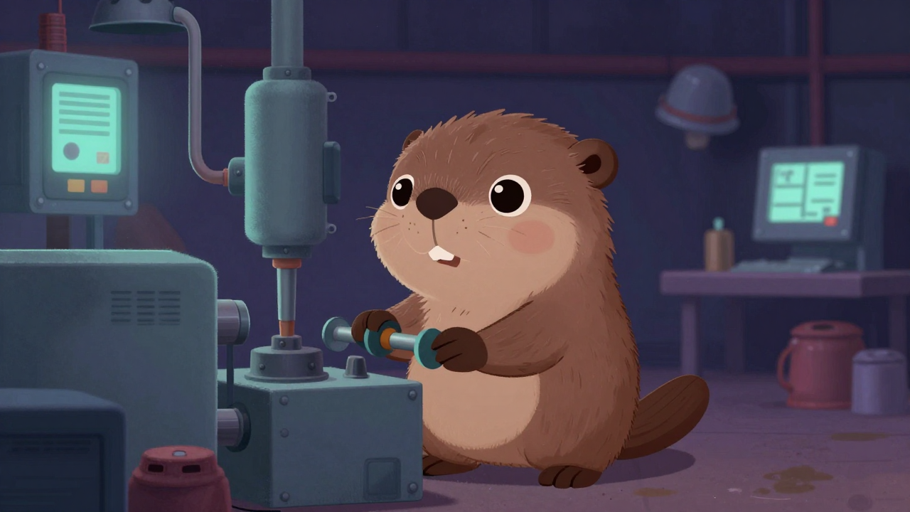 소화용부품조립원 직업 종사자가 업무를 수행하는 모습