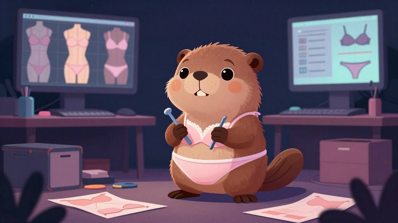 속옷디자이너 직업 종사자가 업무를 수행하는 모습