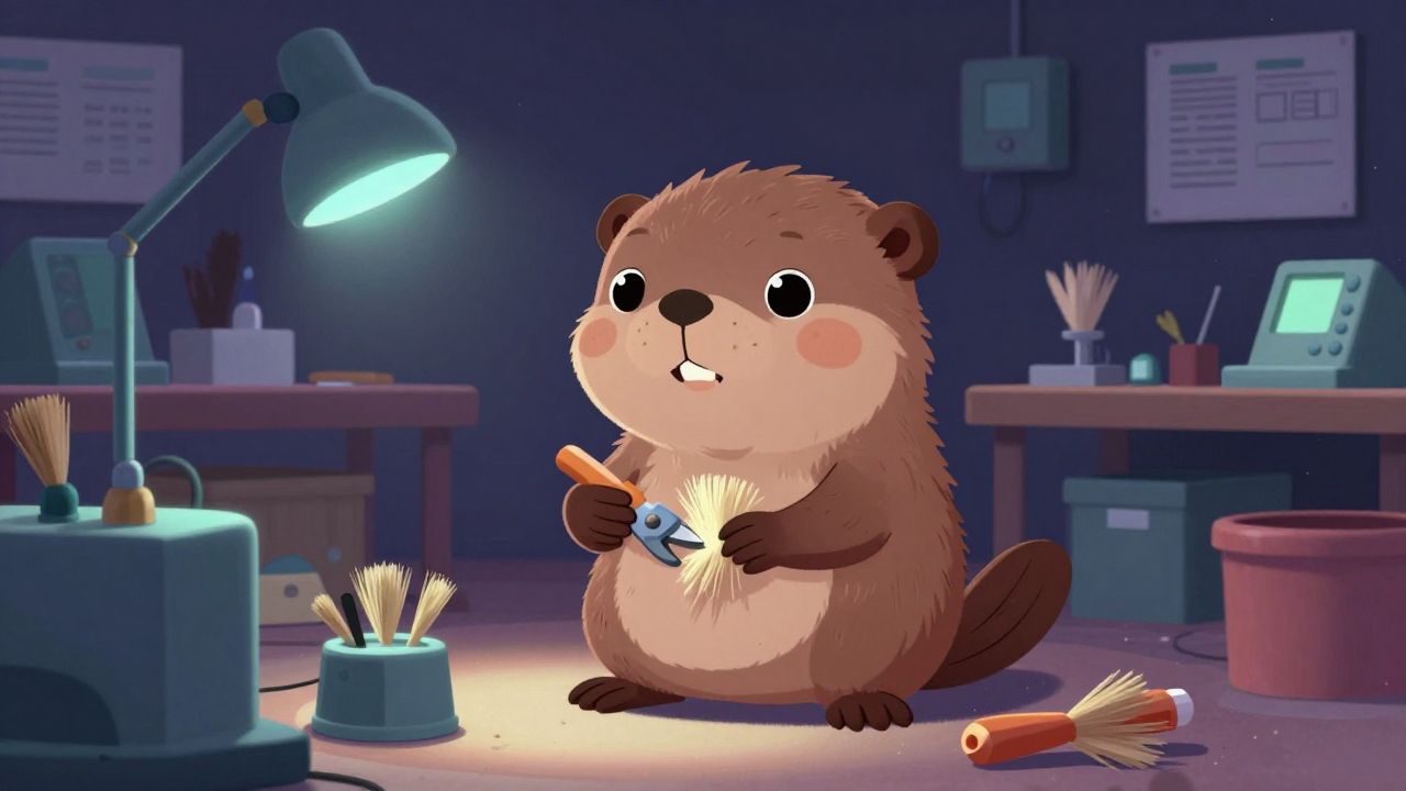 솔질원 직업 종사자가 업무를 수행하는 모습