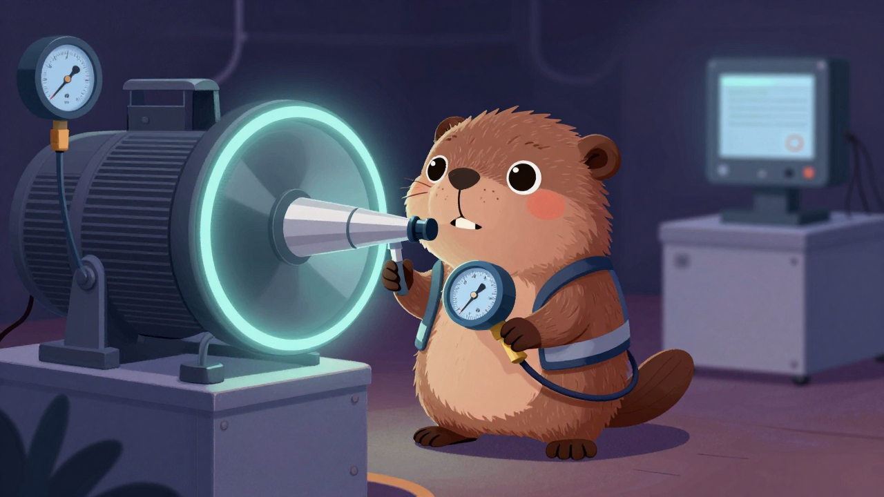 송풍기성능시험원 직업 종사자가 업무를 수행하는 모습