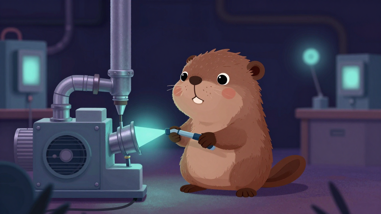 송풍기제관공 직업 종사자가 업무를 수행하는 모습