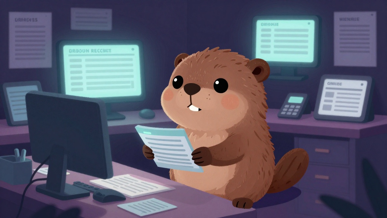 수금관리사무원 직업 종사자가 업무를 수행하는 모습